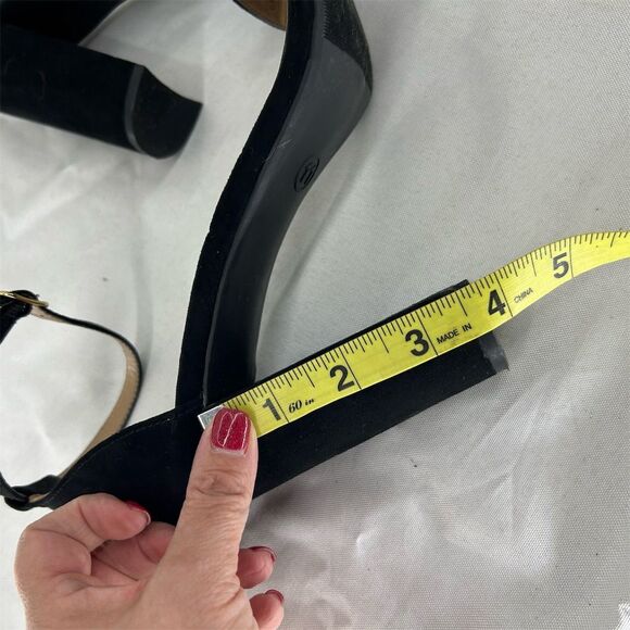 Merona Women's Black Suede Slingback Block Heel Sandals Size 11 - Picture 7 of 7